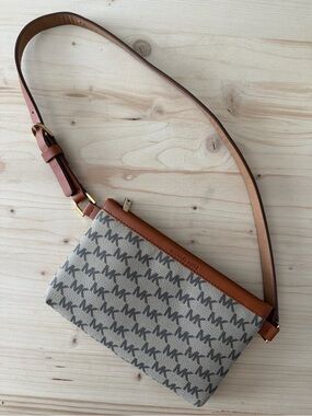 Michael Kors Tan & Gray Logo Belt Pouch